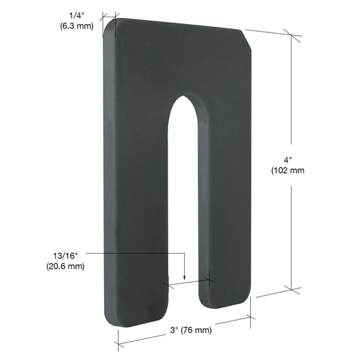 AiglePlast - Plastic Horseshoe Shims - Black 1/4" x 4" - Image 2