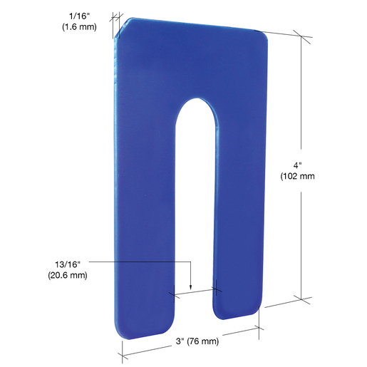 AiglePlast - Plastic Horseshoe Shims - Blue1/16" x 4" - Image 2