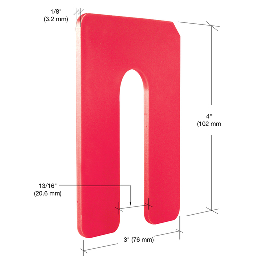 AiglePlast - Plastic Horseshoe Shims - Red 1/8" x 4" - Image 2